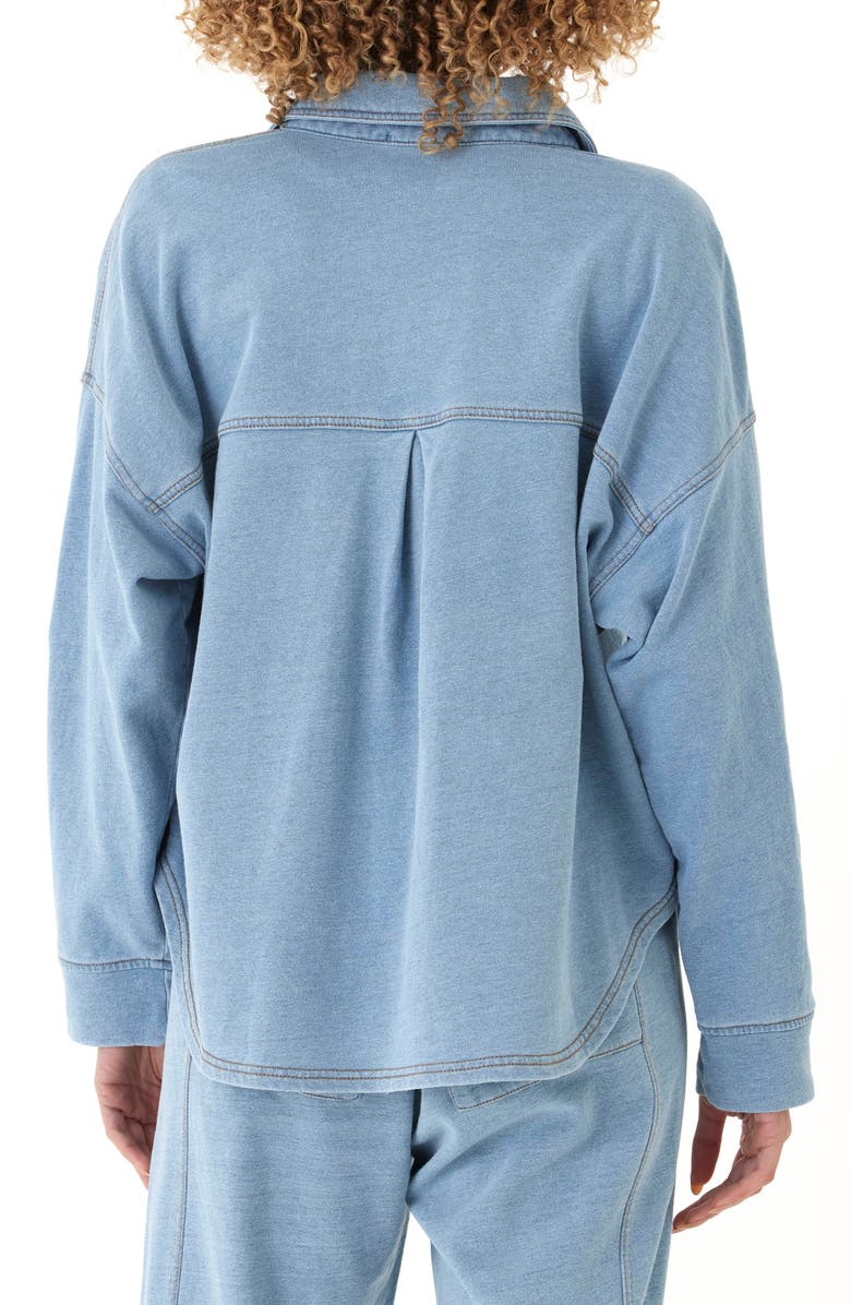 Threads 4 Thought Blaire Denim French Terry Button-Up Shirt, Alternate, color, Light Wash