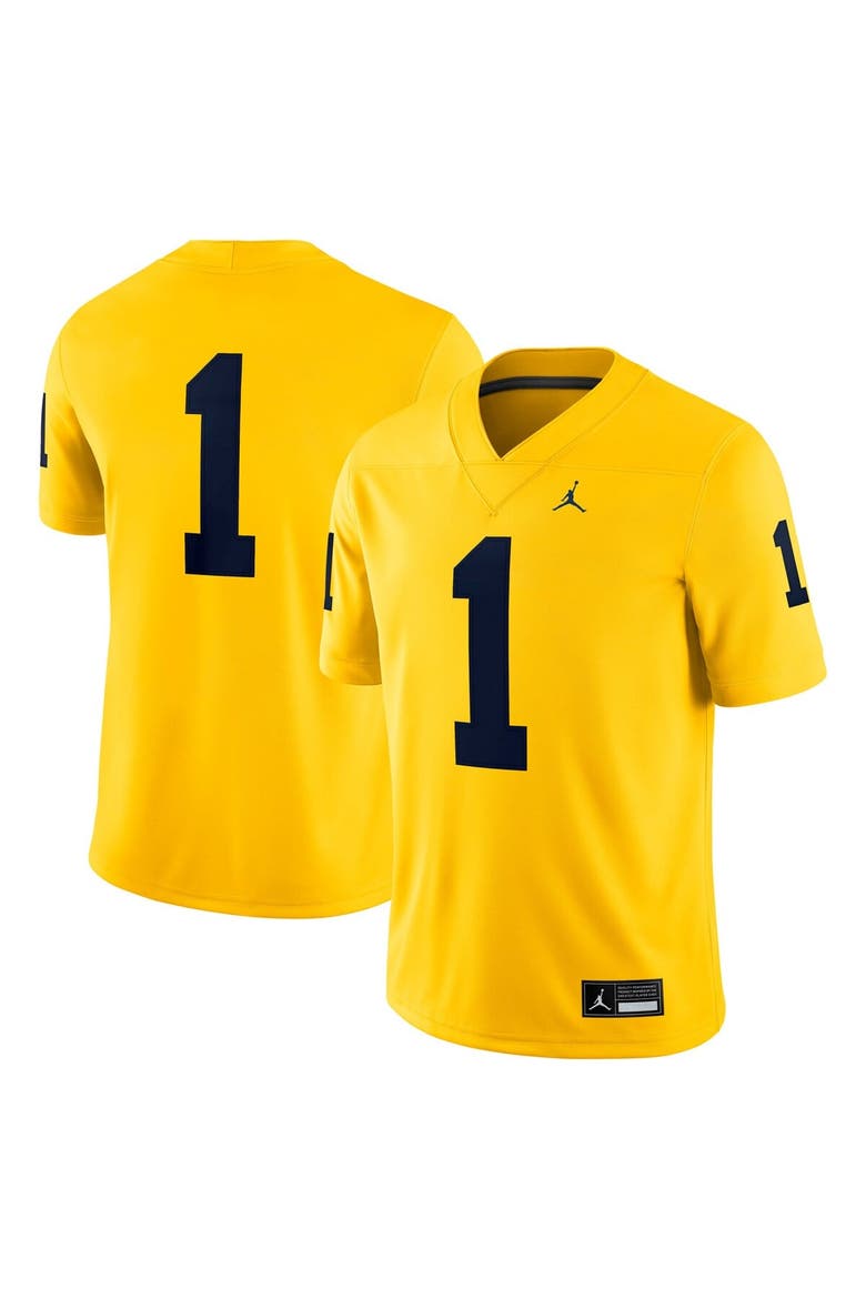 Men's Jordan Brand #1 Maize Michigan Wolverines Alternate Game Jersey, Main, color, Maize