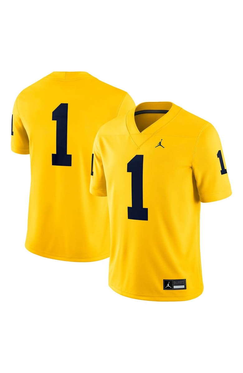 Jordan Brand Men's Jordan Brand #1 Maize Michigan Wolverines Alternate Game Jersey, Main, color, Maize