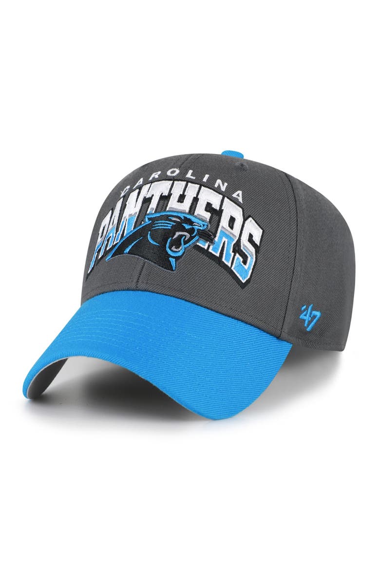 Men's '47 Charcoal Carolina Panthers Split Block MVP Adjustable Hat, Main, color, Charcoal