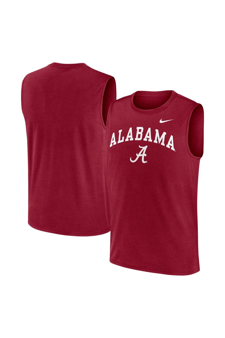 Men's Nike Crimson Alabama Crimson Tide Primetime Legend Arch Dri-FIT Muscle Tank Top, Main, color, Crimson