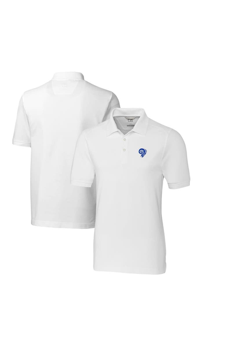 Cutter & Buck Men's Cutter & Buck White Los Angeles Rams Advantage Tri-Blend Pique Big & Tall Throwback Polo, Alternate, color, 