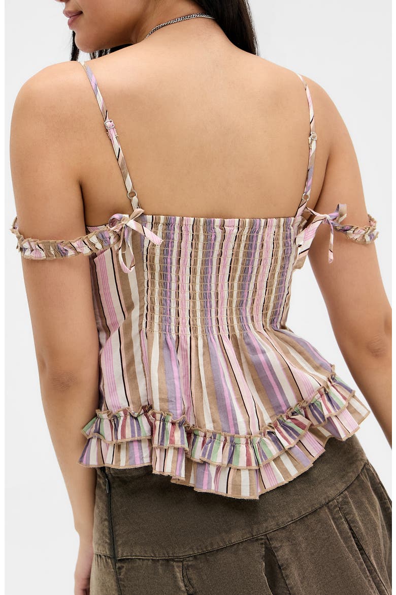 Stevie Stripe Off the Shoulder Camisole, Alternate, color, MULTI STRIPE