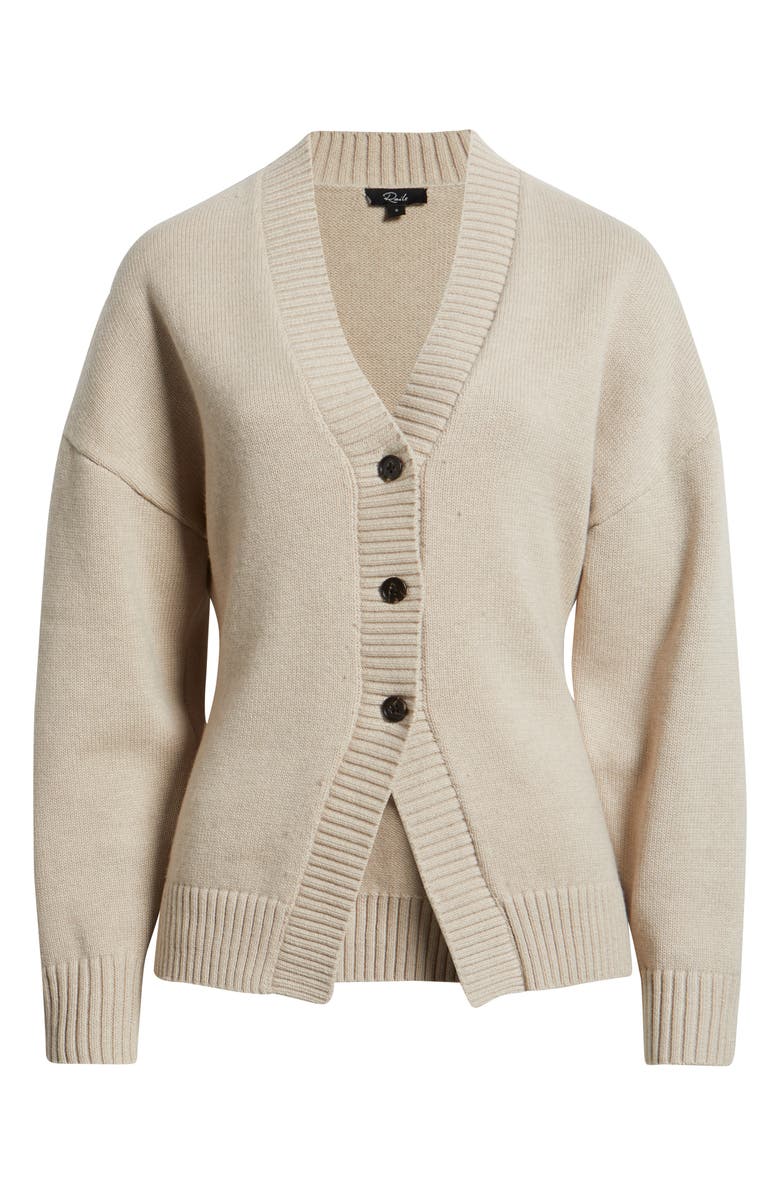 Rails Philippa Cutaway Hem Cotton & Wool Blend Cardigan, Alternate, color, Taupe