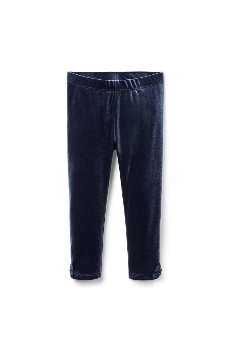 Janie and Jack Velvet Bow Legging, Main, color, Blue