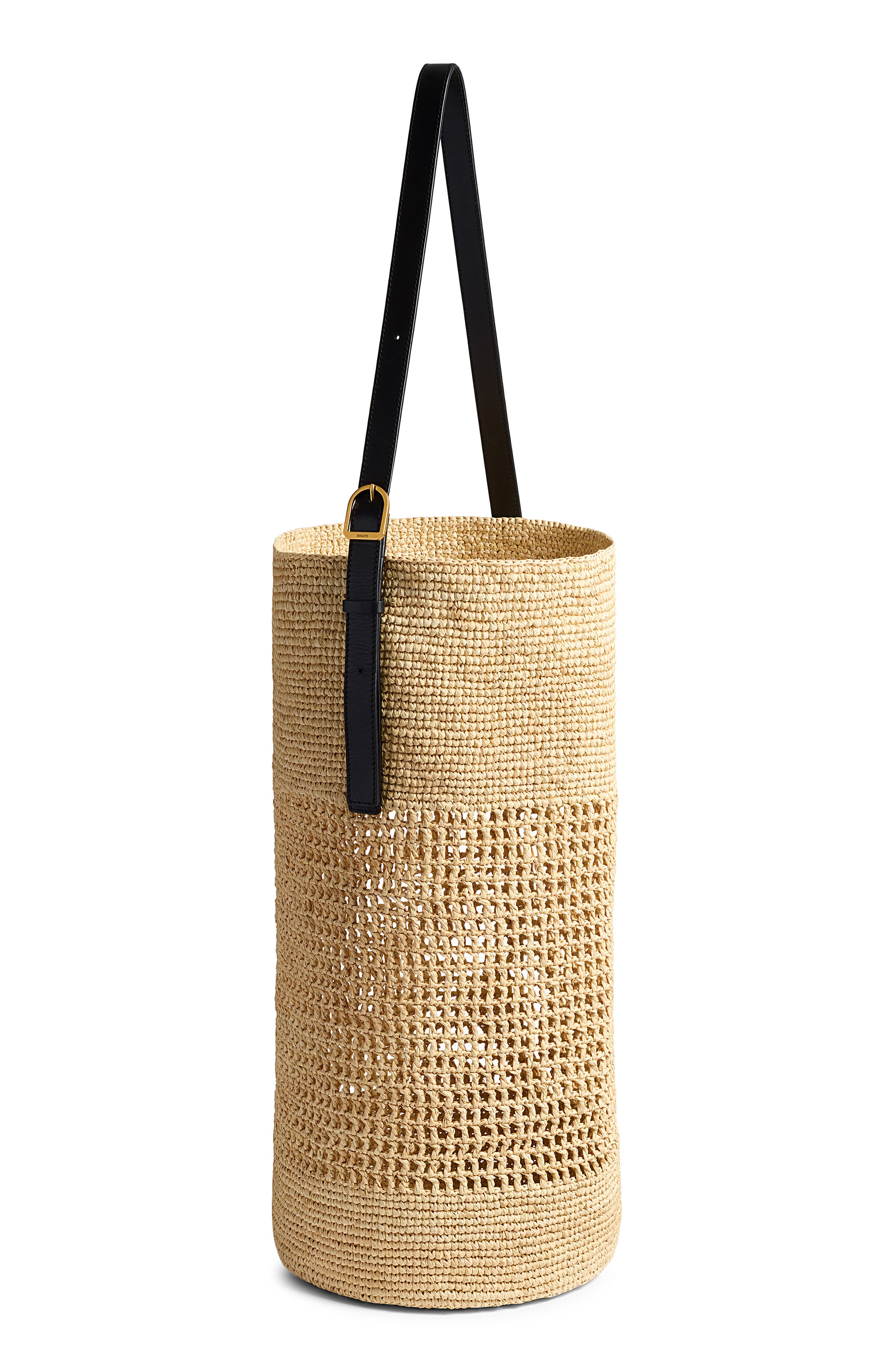 Khaite Billie Raffia Bucket Bag, Main, color, 