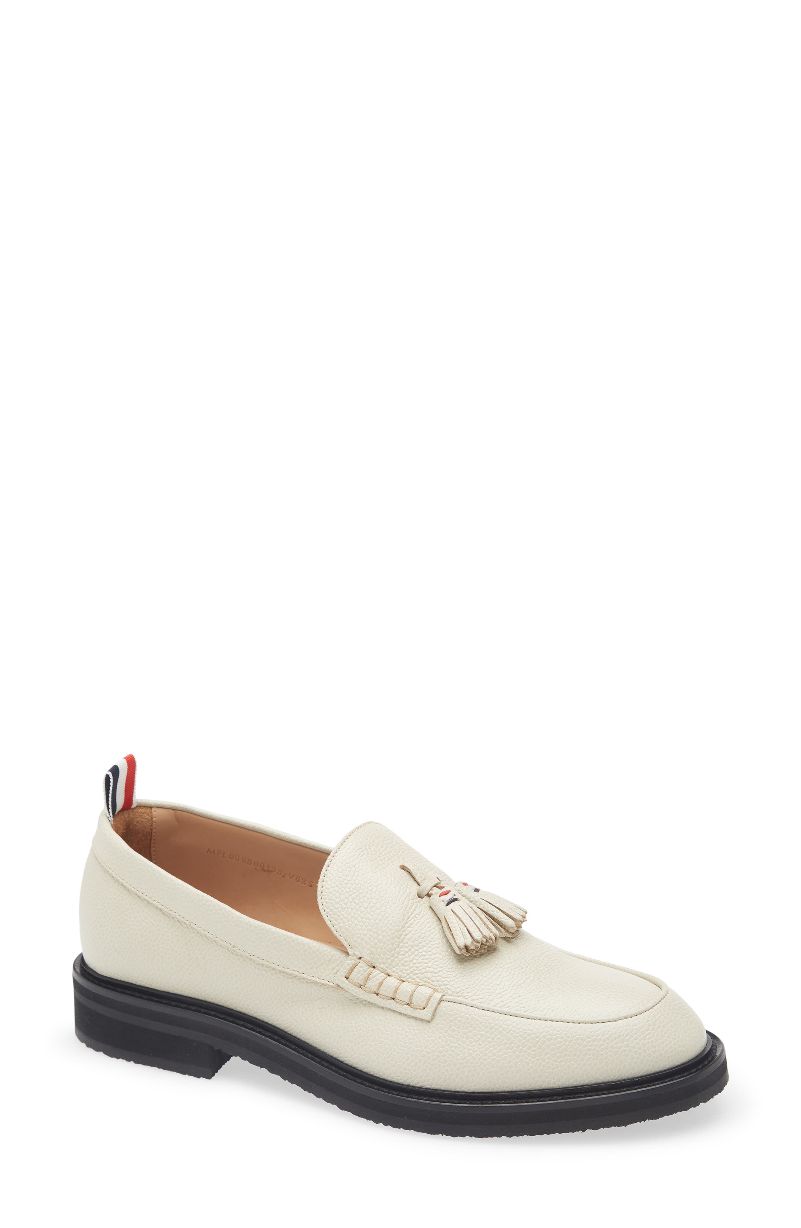 Thom Browne RWB Stitch Tassel Loafer, Main, color, Khaki