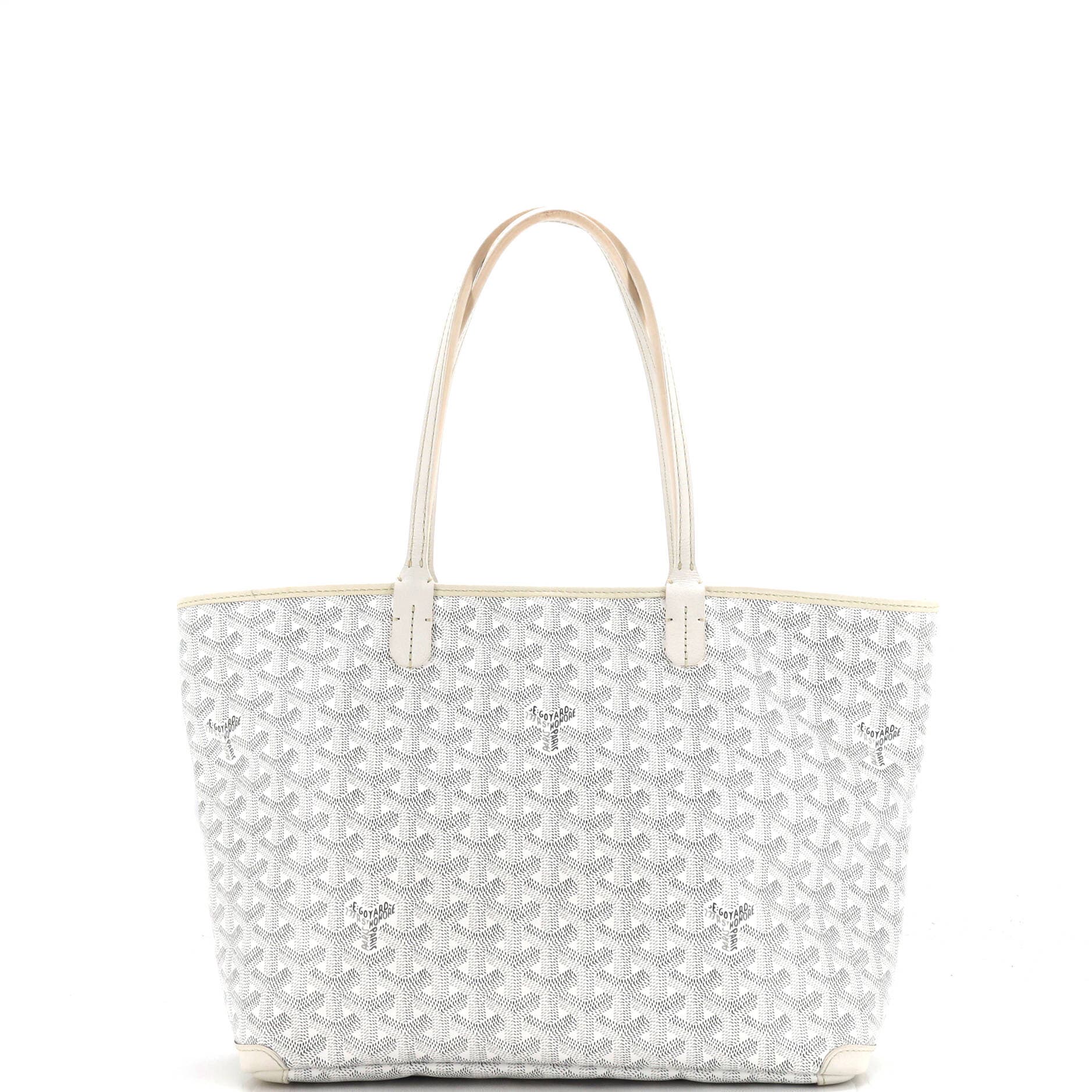 Pre-Owned Goyard Artois Tote Coated Canvas MM, Alternate, color, White