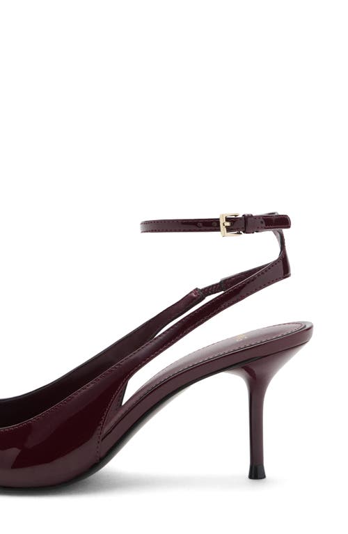 Mango Ankle Strap Pointed Toe Pump In Burgundy