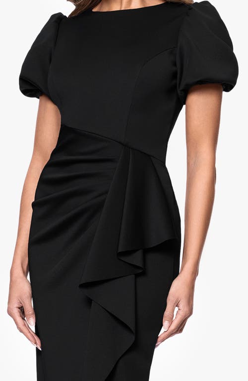 XSCAPE EVENINGS XSCAPE EVENINGS PUFF SLEEVE SHEATH COCKTAIL DRESS