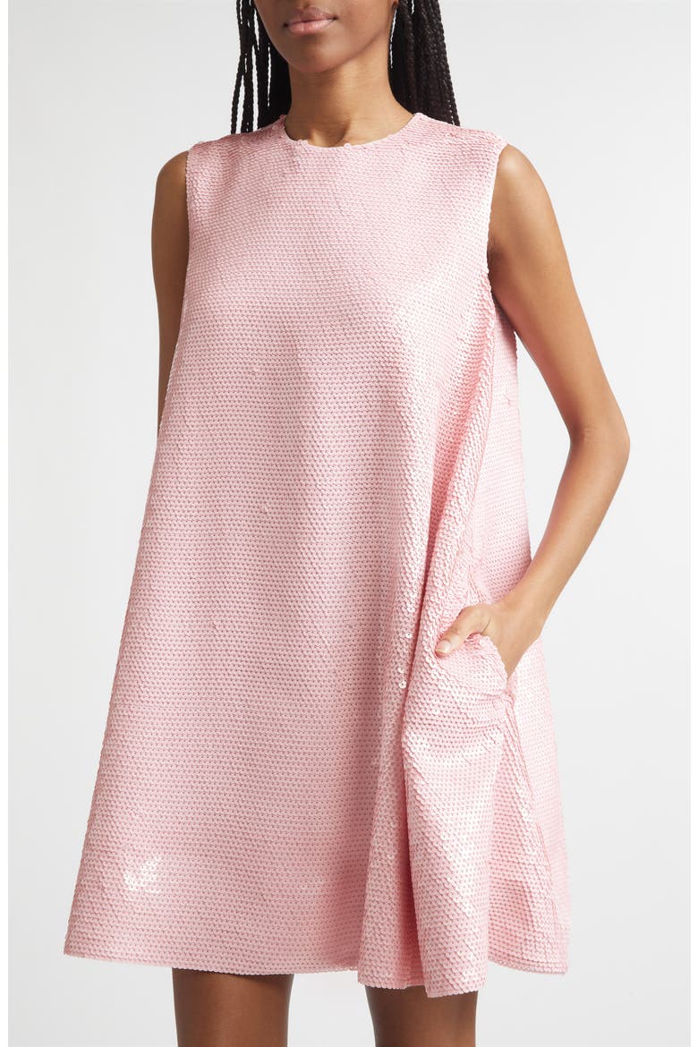 Sequin A-Line Minidress, Alternate, color, BALLET PINK