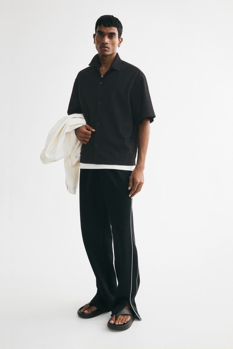 Relaxed-fit Resort Shirt, Alternate, color, Black