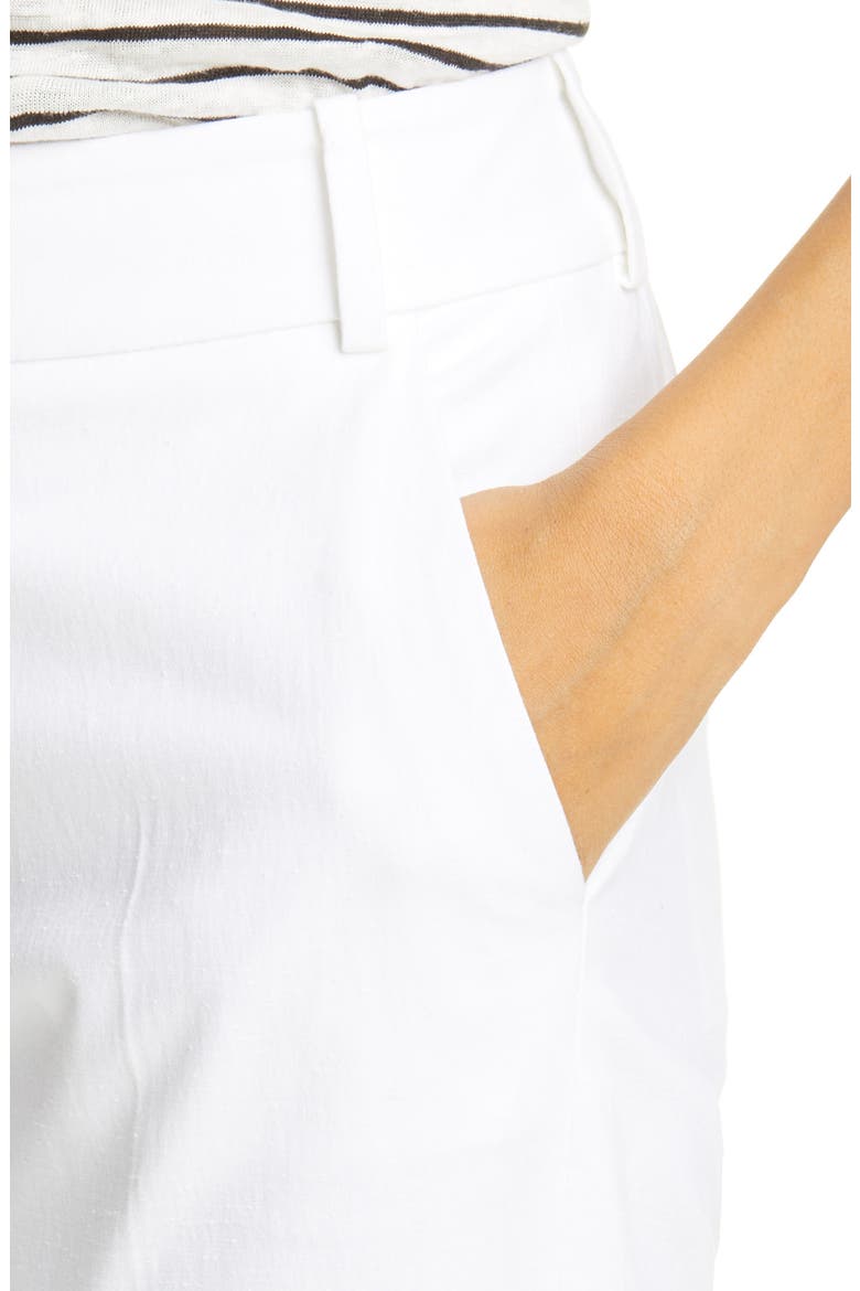 Slit Hem Slim Cotton Blend Pants, Alternate, color, SUITING WHITE