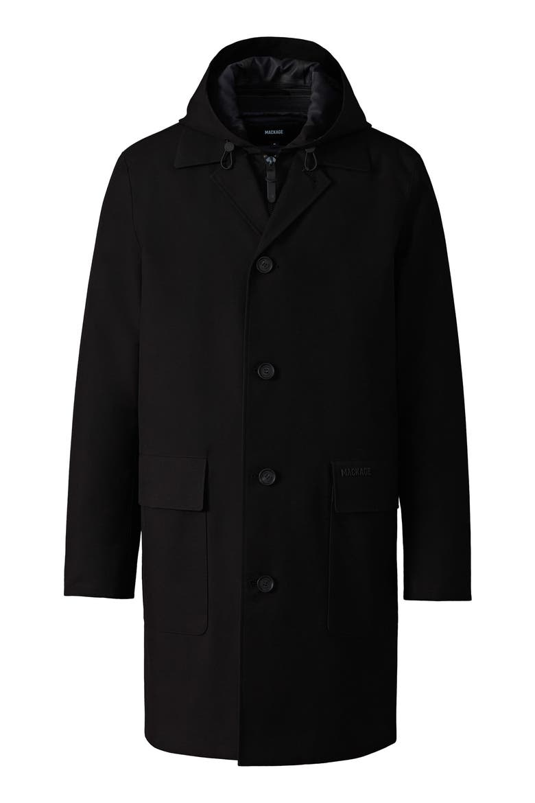 Mathias 3-in-1 Down Twill Balmacaan Coat, Alternate, color, BLACK