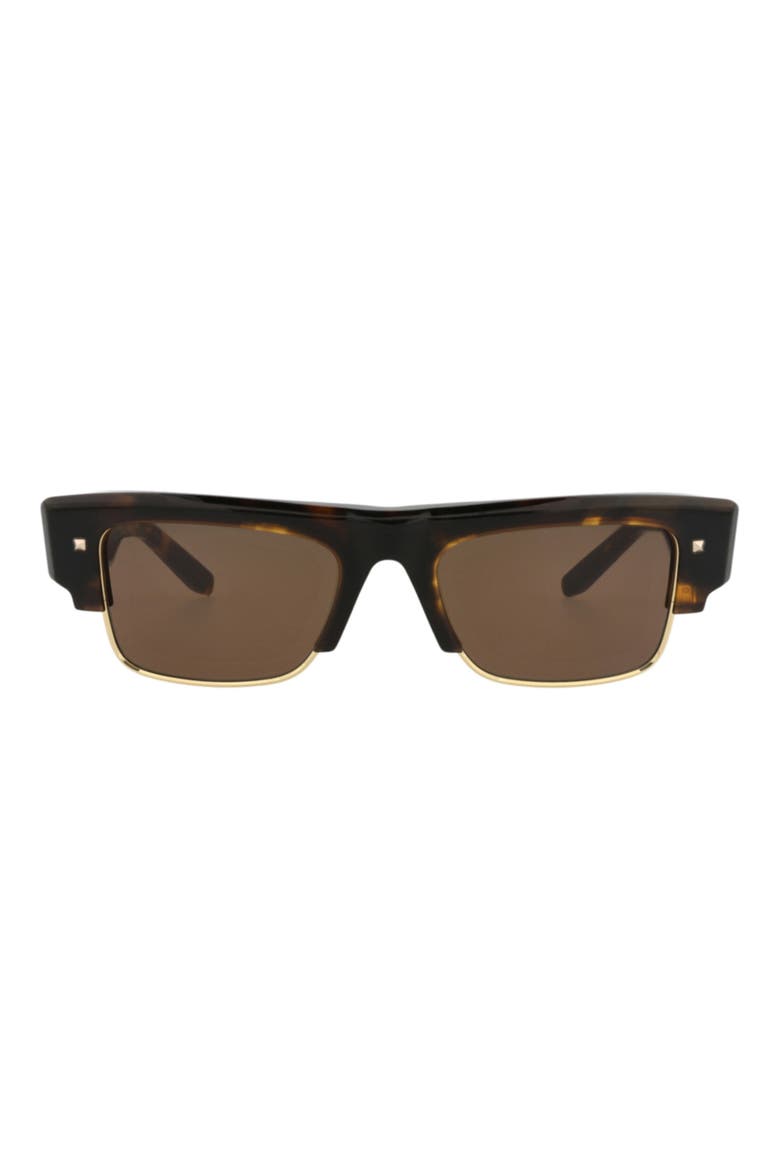 52mm Rectangular Sunglasses, Alternate, color, TORTOISE TORTOISE BROWN