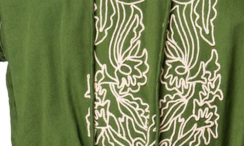 CIEBON CIEBON ROSETTA EMBROIDERED LONG SLEEVE COTTON MINIDRESS