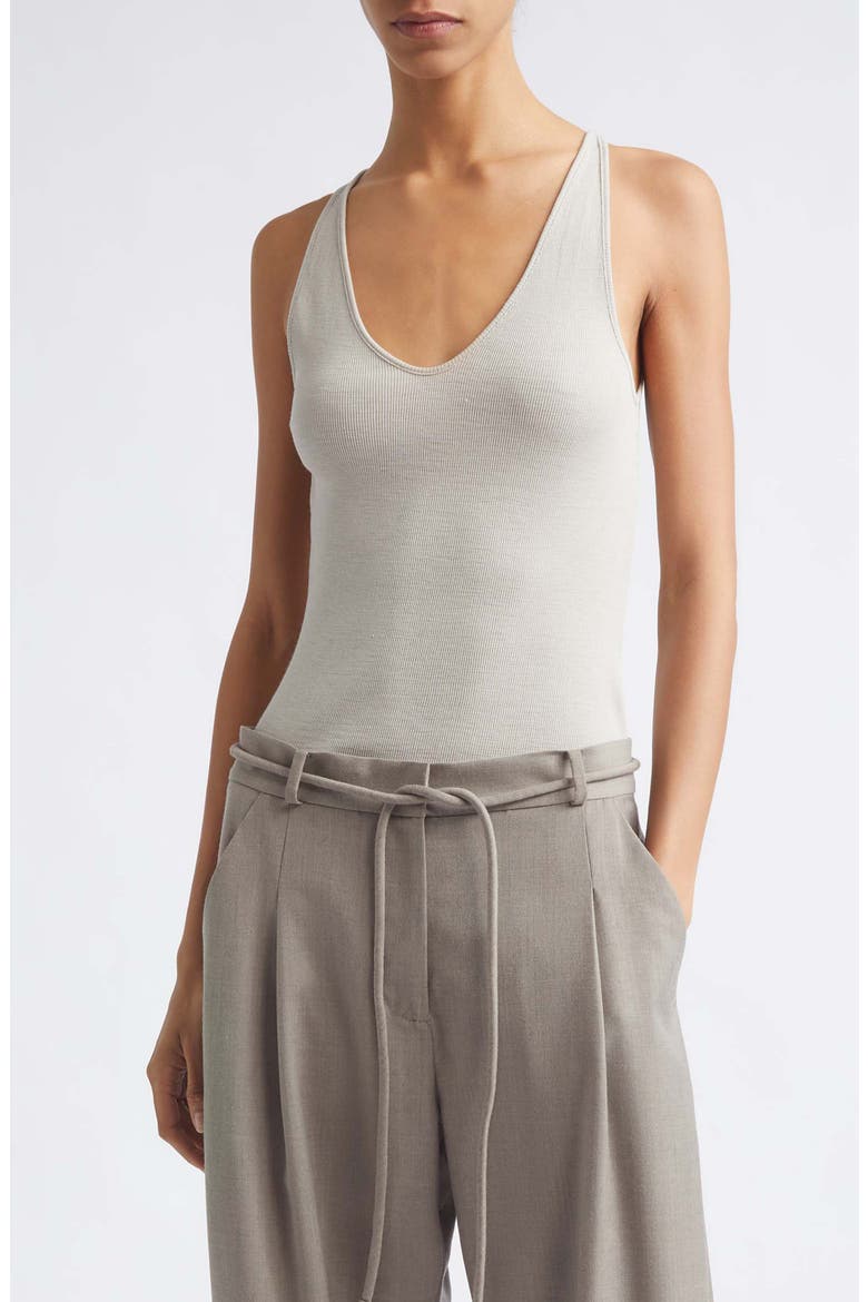 Merino Wool Scoop Cami, Main, color, SOFT ASH