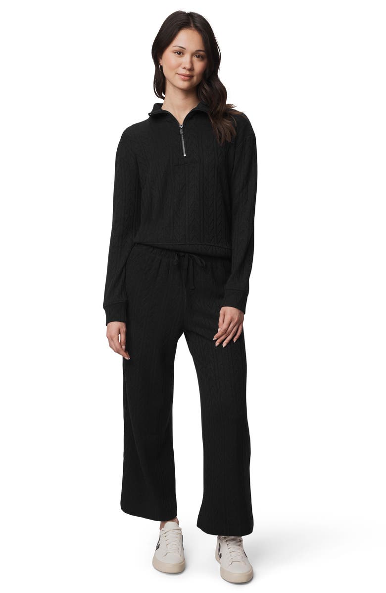 Splendid Sweatersoft Quarter Zip Pullover, Alternate, color, Black