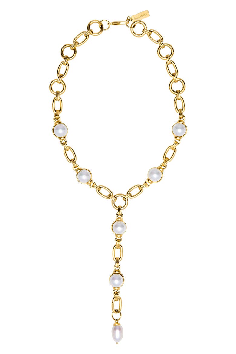 Freshwater Pearl Station Y-Necklace, Alternate, color, WHITE