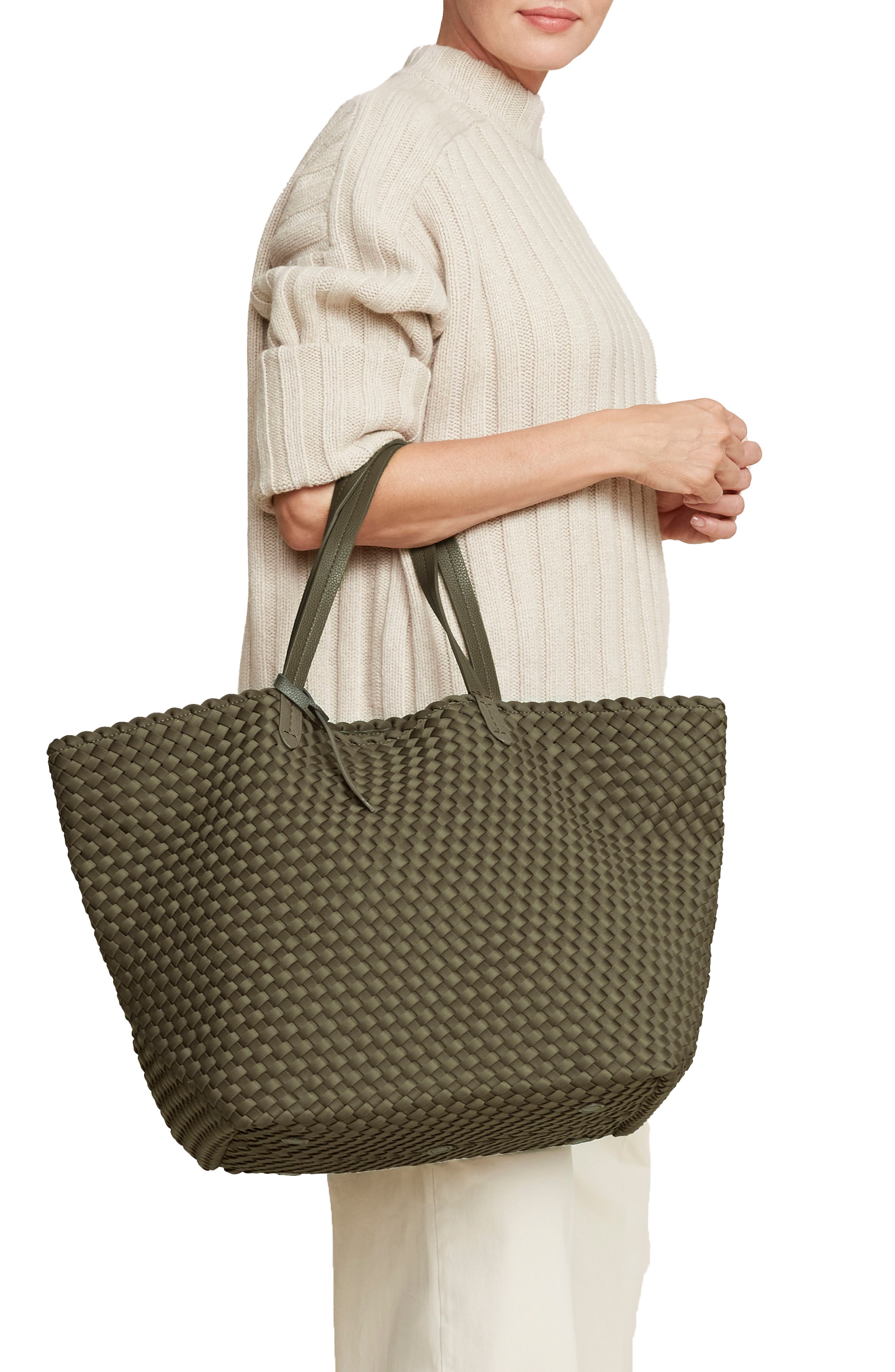 NAGHEDI Jetsetter Large Tote, Alternate, color, Olive