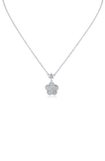 Kenneth Jay Lane Pavé Cubic Zirconia Clover Pendant Necklace