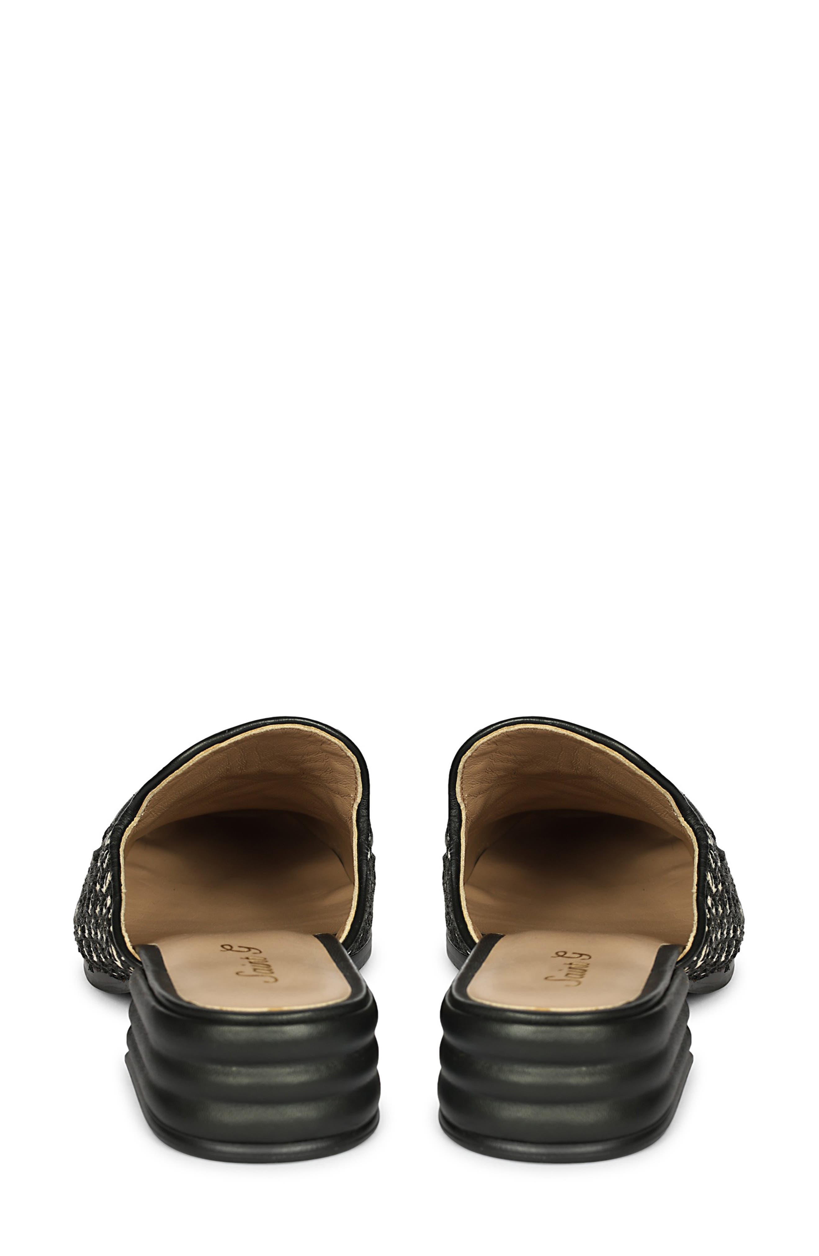 SAINT G Sain Raffia Heeled Loafer, Alternate, color, Black