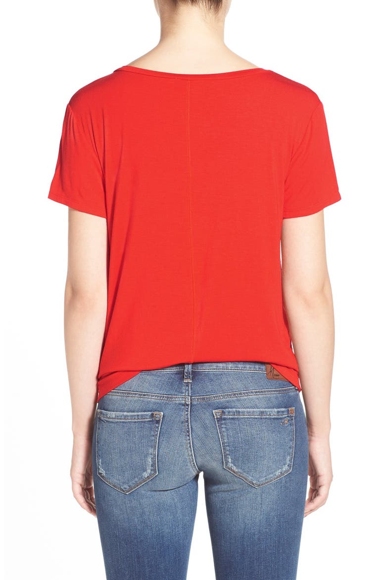 Modal Jersey V-Neck Tee, Alternate, color, RED FIERY