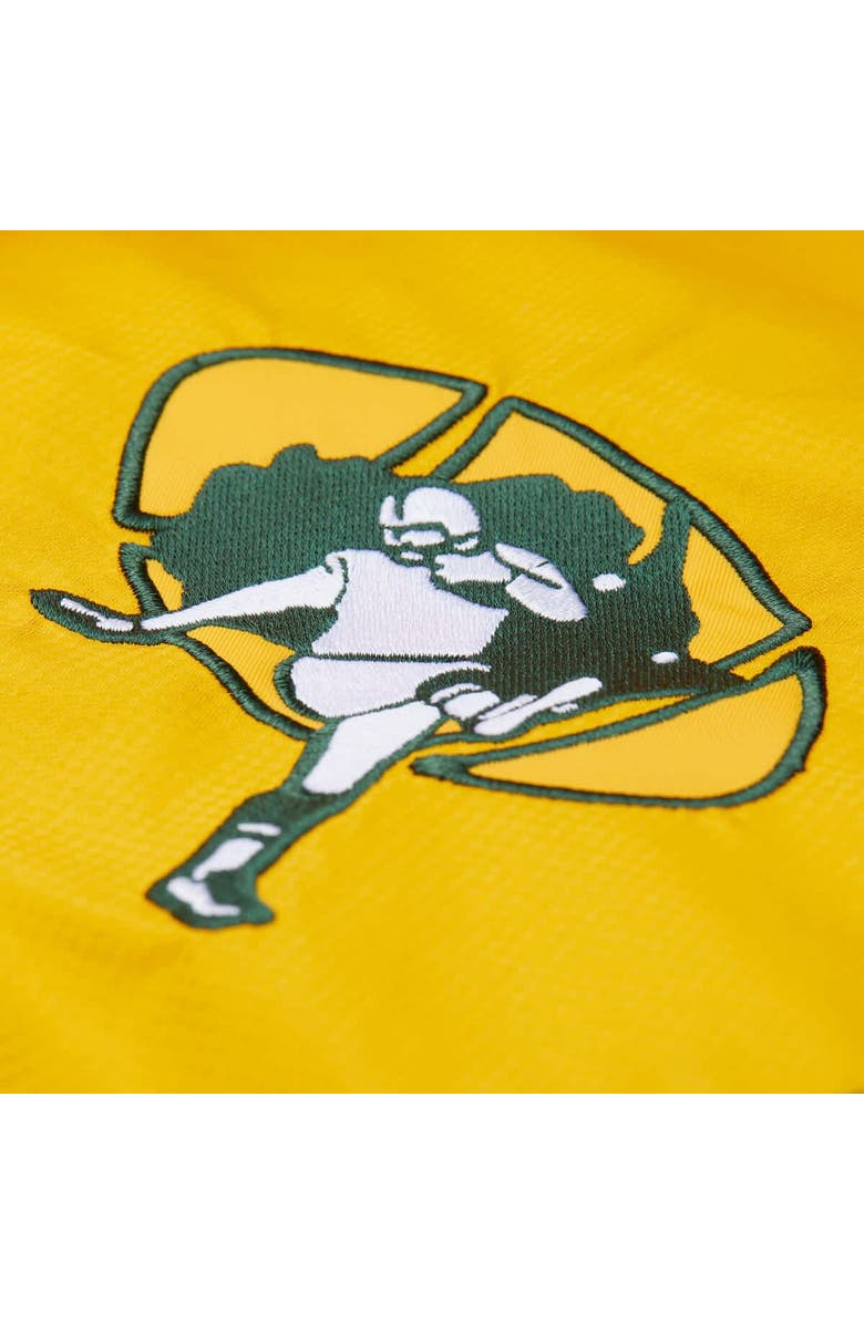 Mitchell & Ness Men's Mitchell & Ness Gold/Green Green Bay Packers Tie Breaker Vintage Logo Lightweight Anorak Half-Zip Windbreaker, Alternate, color, Gold
