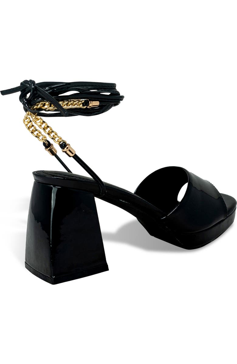 CHASE AND CHLOE Zendaya Chain Ankle Wrap Platform Sandal, Alternate, color,