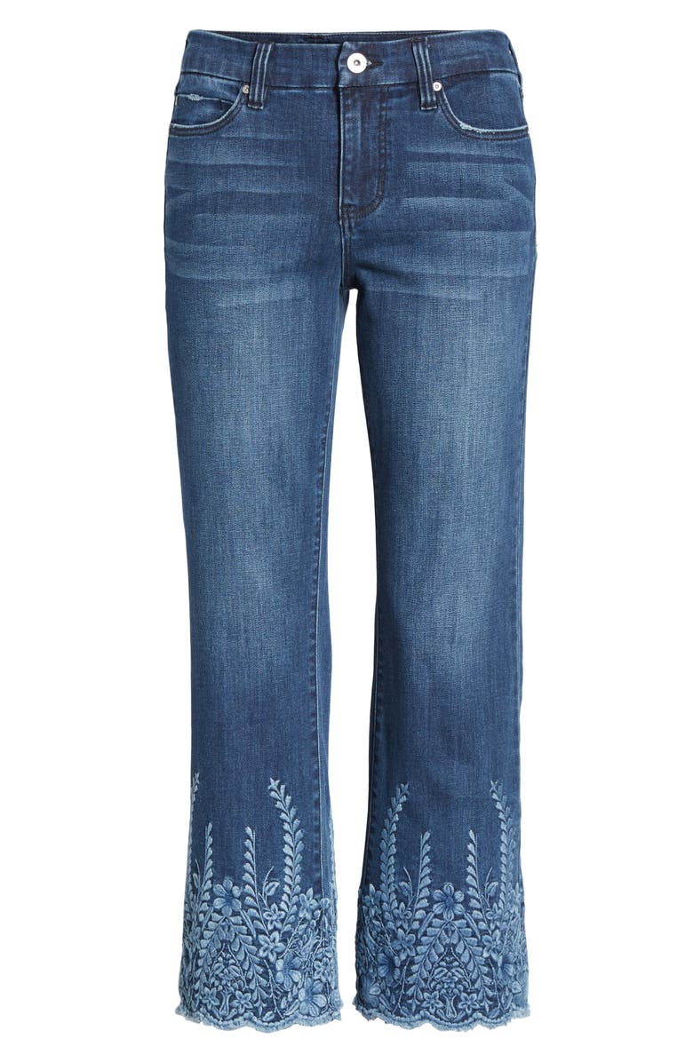 Liverpool LVPL by Liverpool Coco Embroidered Hem Crop Jeans, Alternate, color, 