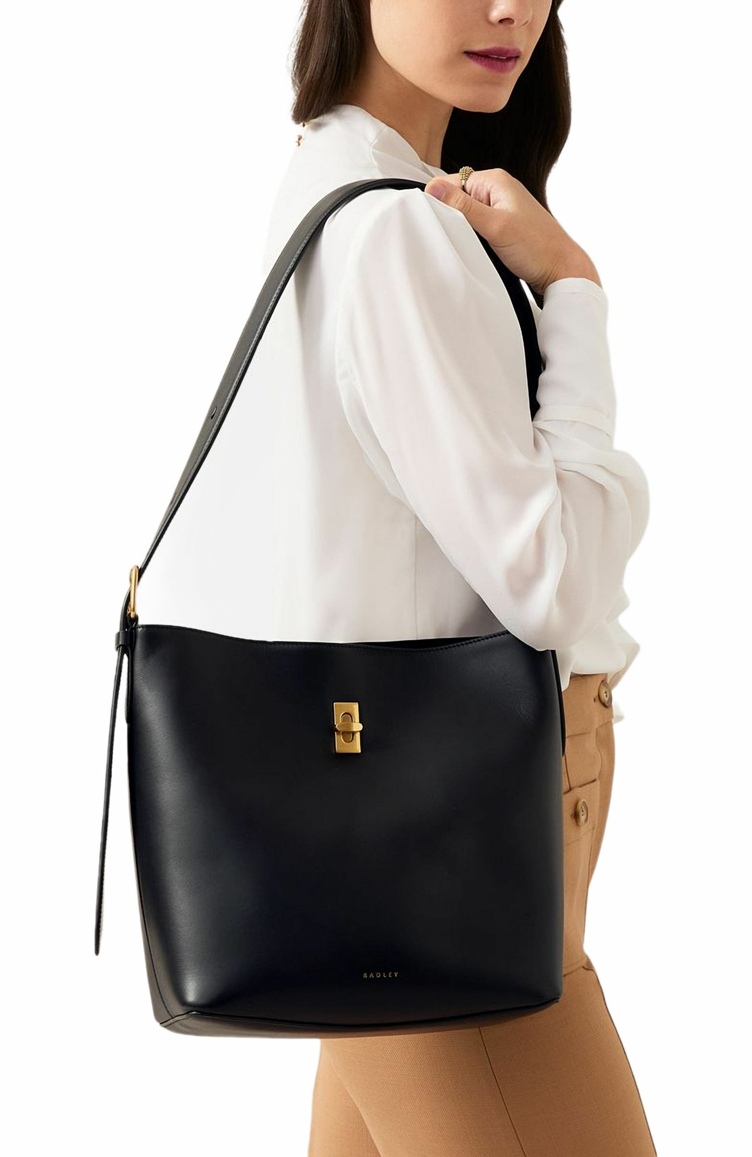 Radley Threadneedle Street Large Open Top Shoulder Bag, Alternate, color, Black