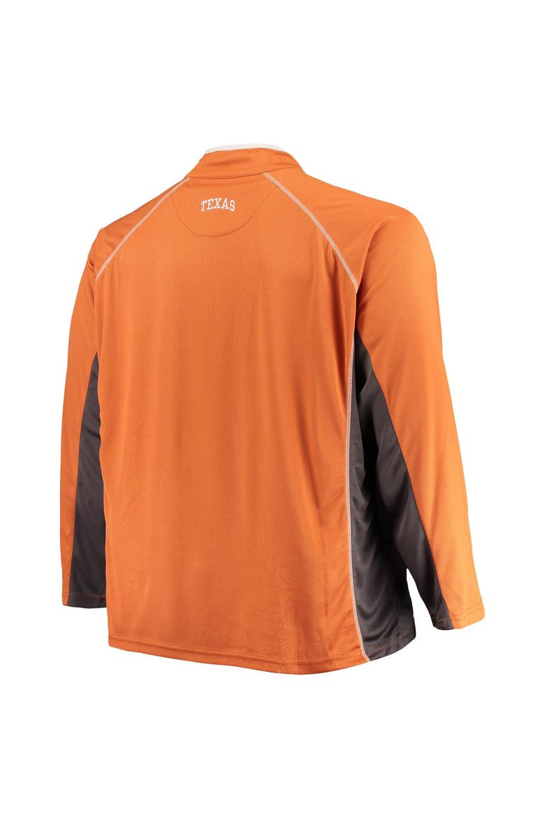 Men's Texas Orange Texas Longhorns Big & Tall Textured Raglan Quarter-Zip Jacket, Alternate, color, Burnt Orange