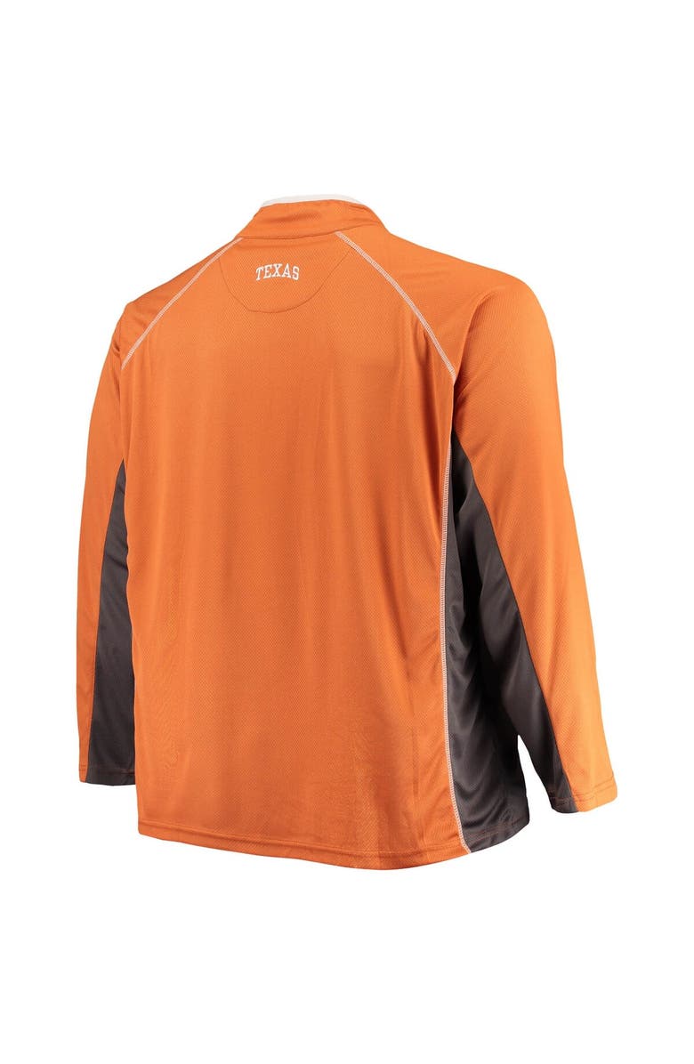 PROFILE Men's Texas Orange Texas Longhorns Big & Tall Textured Raglan Quarter-Zip Jacket, Alternate, color, 