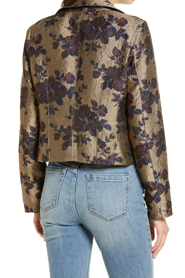 Floral Brocade Moto Jacket, Alternate, color, HOLLYWOOD STARDUST