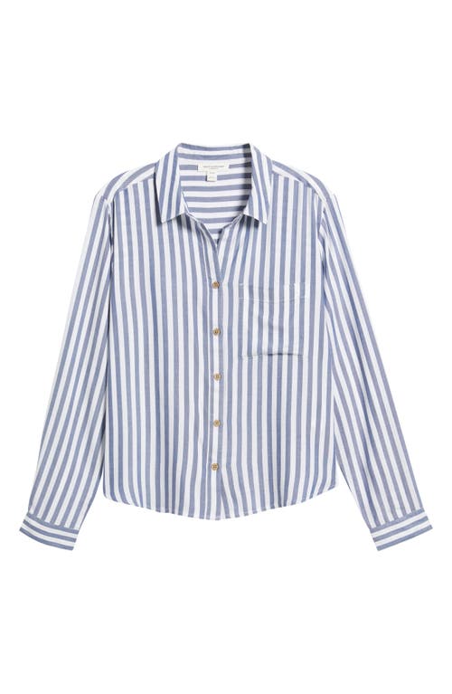 Beachlunchlounge Candace Stripe Button-up Shirt In Blue