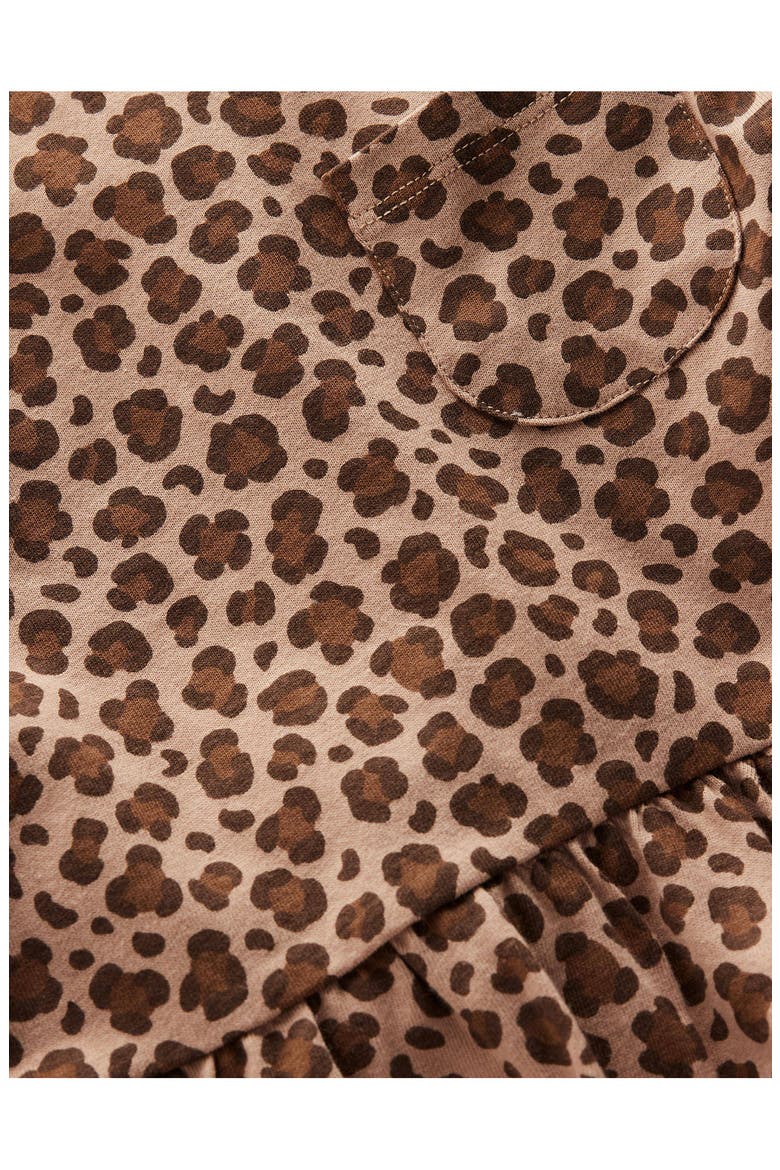Kids' Long Sleeve Peplum T-Shirt, Alternate, color, BROWN LEOPARD