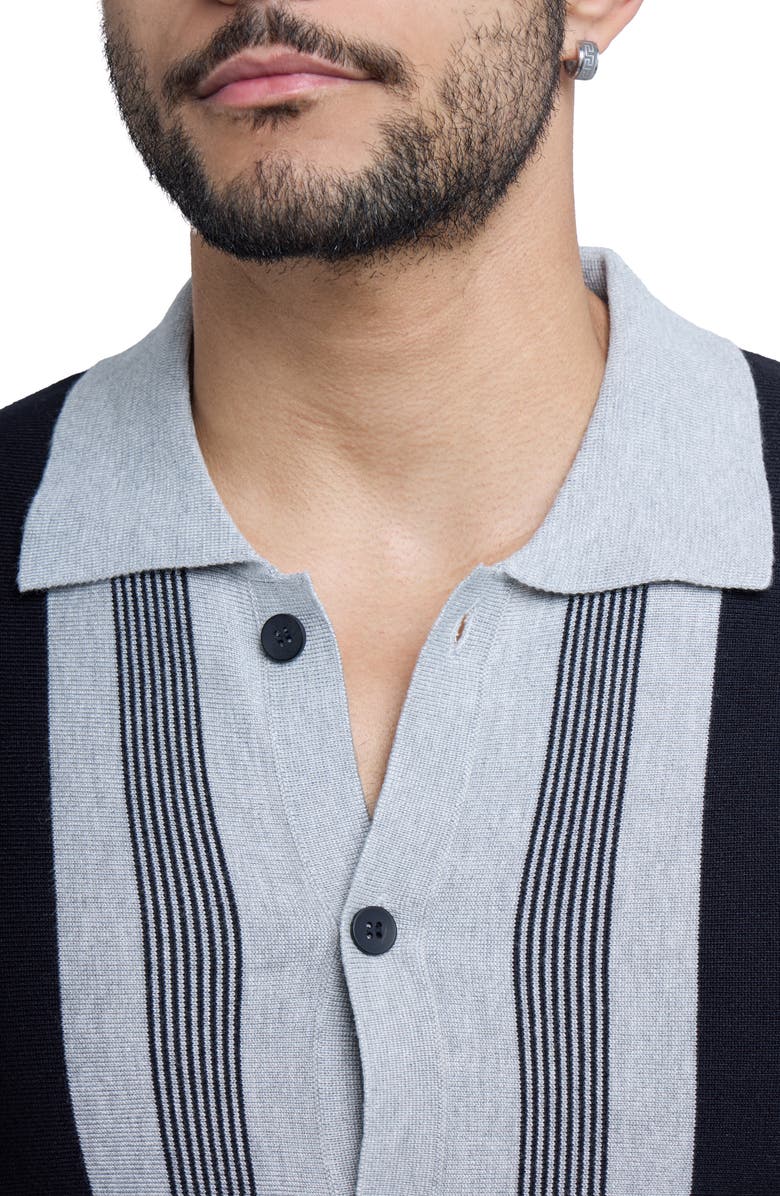 Spring + Mercer Classic Fit Stripe Short Sleeve Knit Button-Up Shirt, Alternate, color,