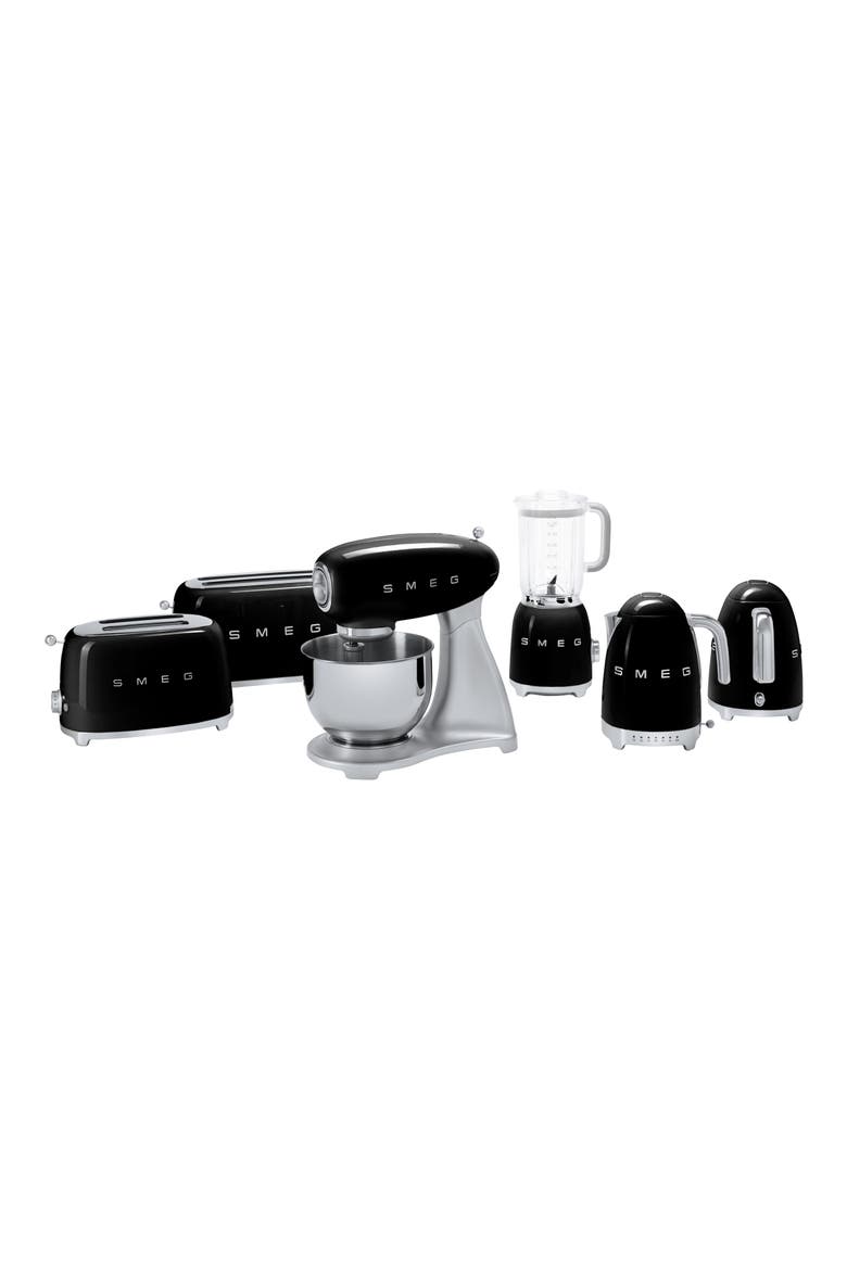50s Retro Style Two-Slice Toaster, Alternate, color, BLACK