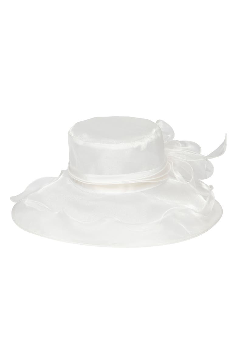 San Diego Hat Organza Dress Hat, Main, color, White