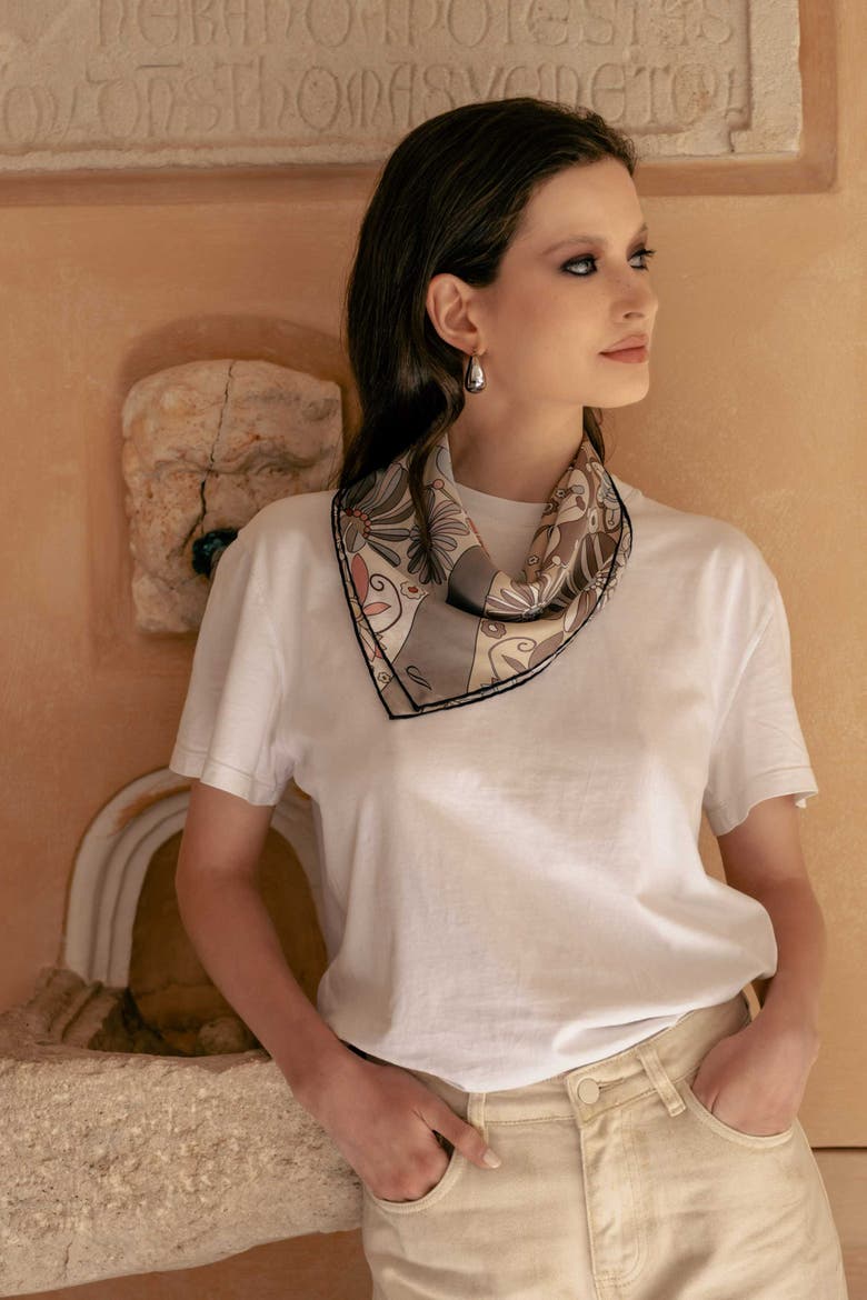 Anita - Silk Bandana, Alternate, color, Tan