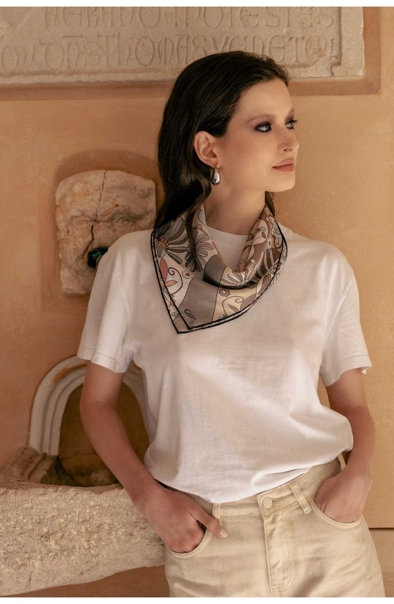 Elizabetta Anita - Silk Bandana, Alternate, color, Tan