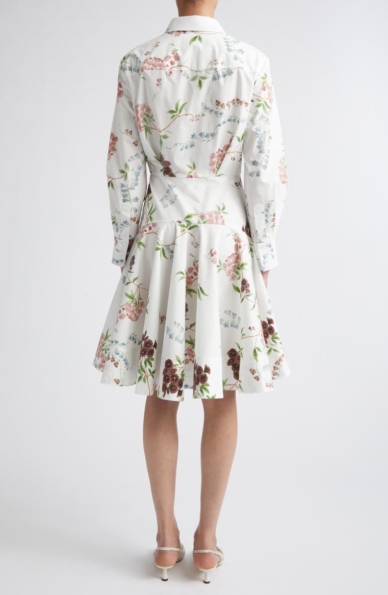 Erdem Chintz Floral Long Sleeve Organic Cotton Poplin Shirtdress, Alternate, color, French Chintz Multi White
