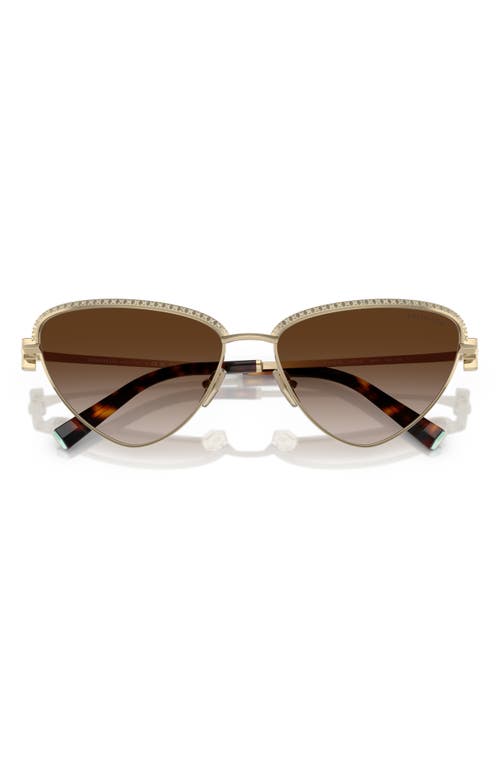 Tiffany & Co . 59mm Gradient Irregular Sunglasses In Gold/brown Grad