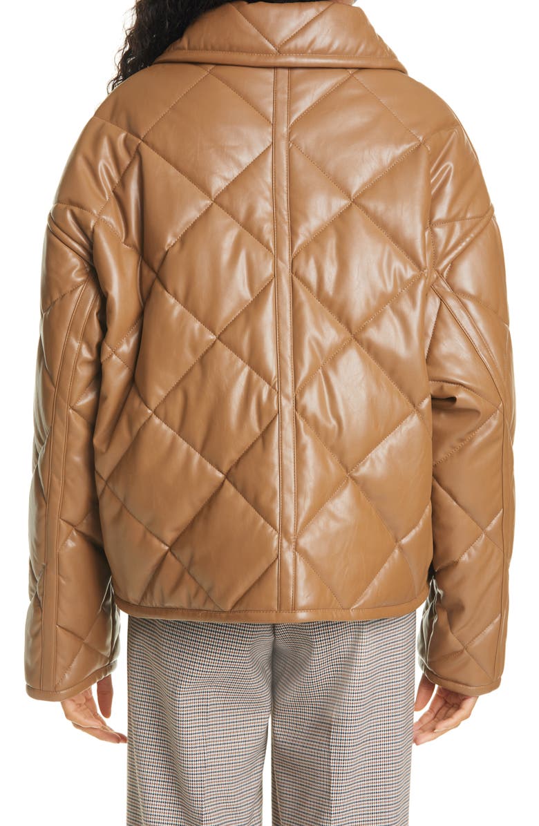 Stand Studio Jacinda Quilted Faux Leather Crop Jacket, Alternate, color, 