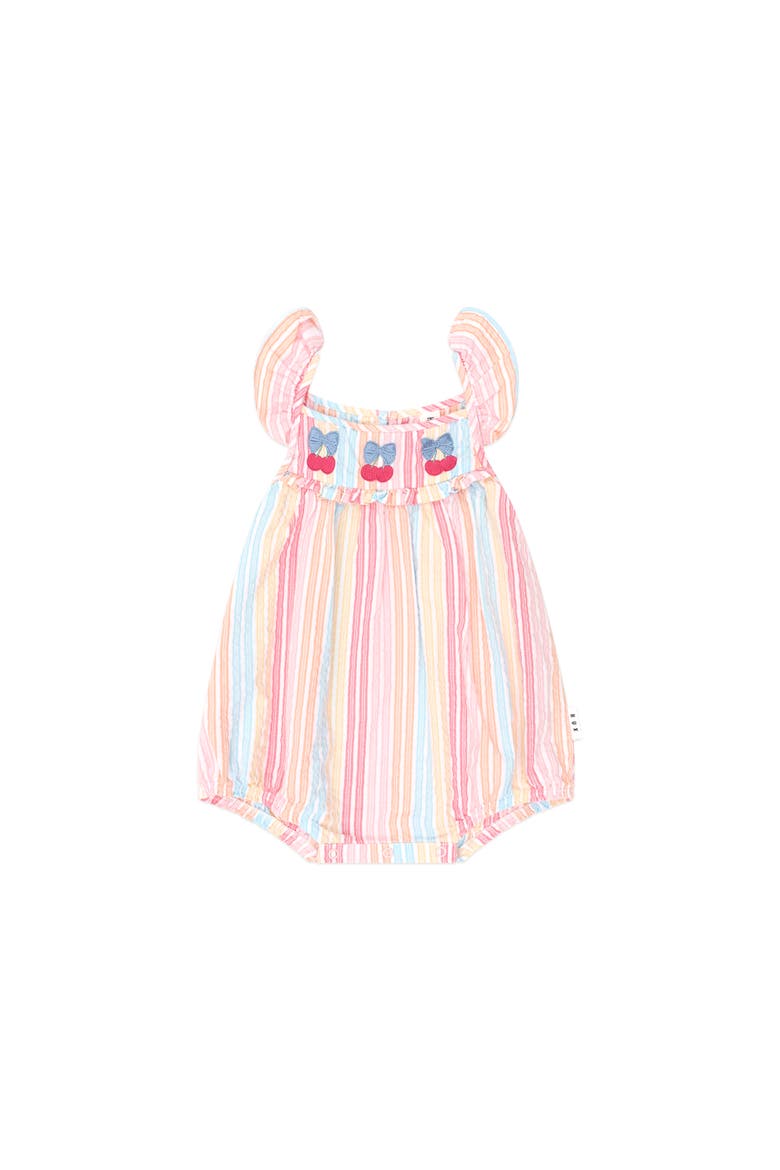 Vintage Rainbow Stripe Bubble Romper, Main, color, Multi