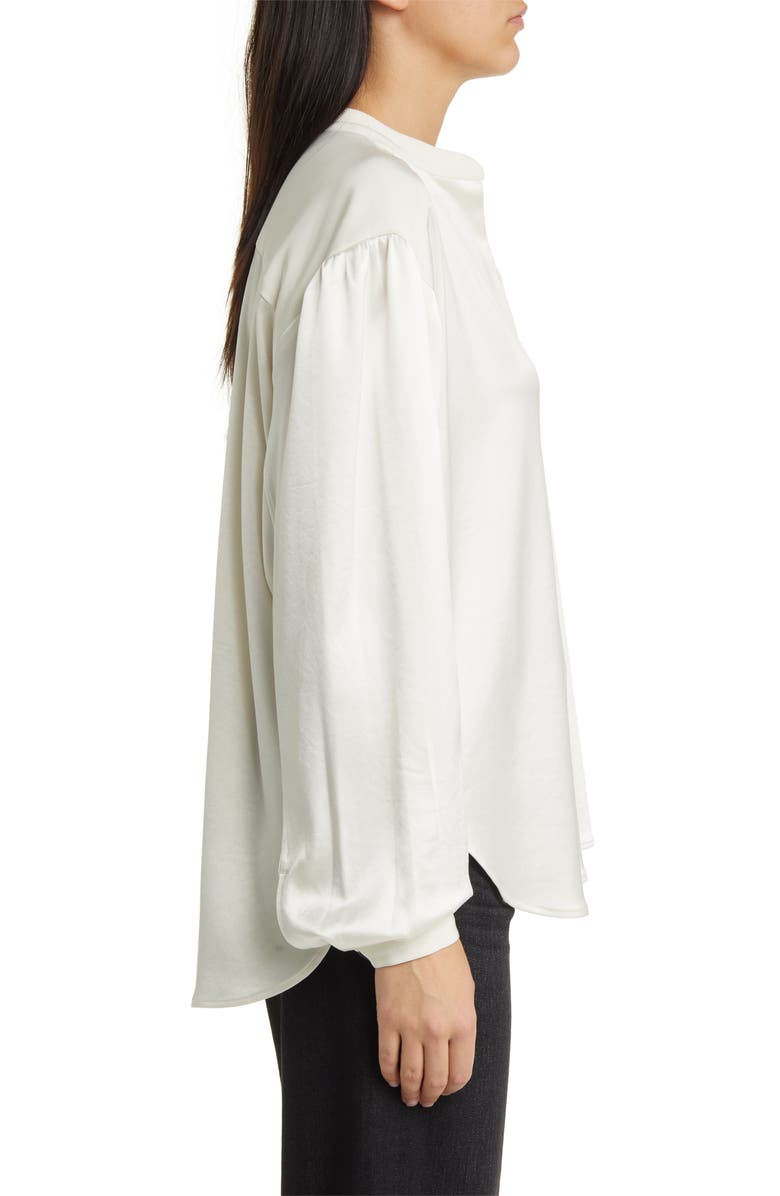 rag & bone Rosie Satin Shirt, Alternate, color, Ivory