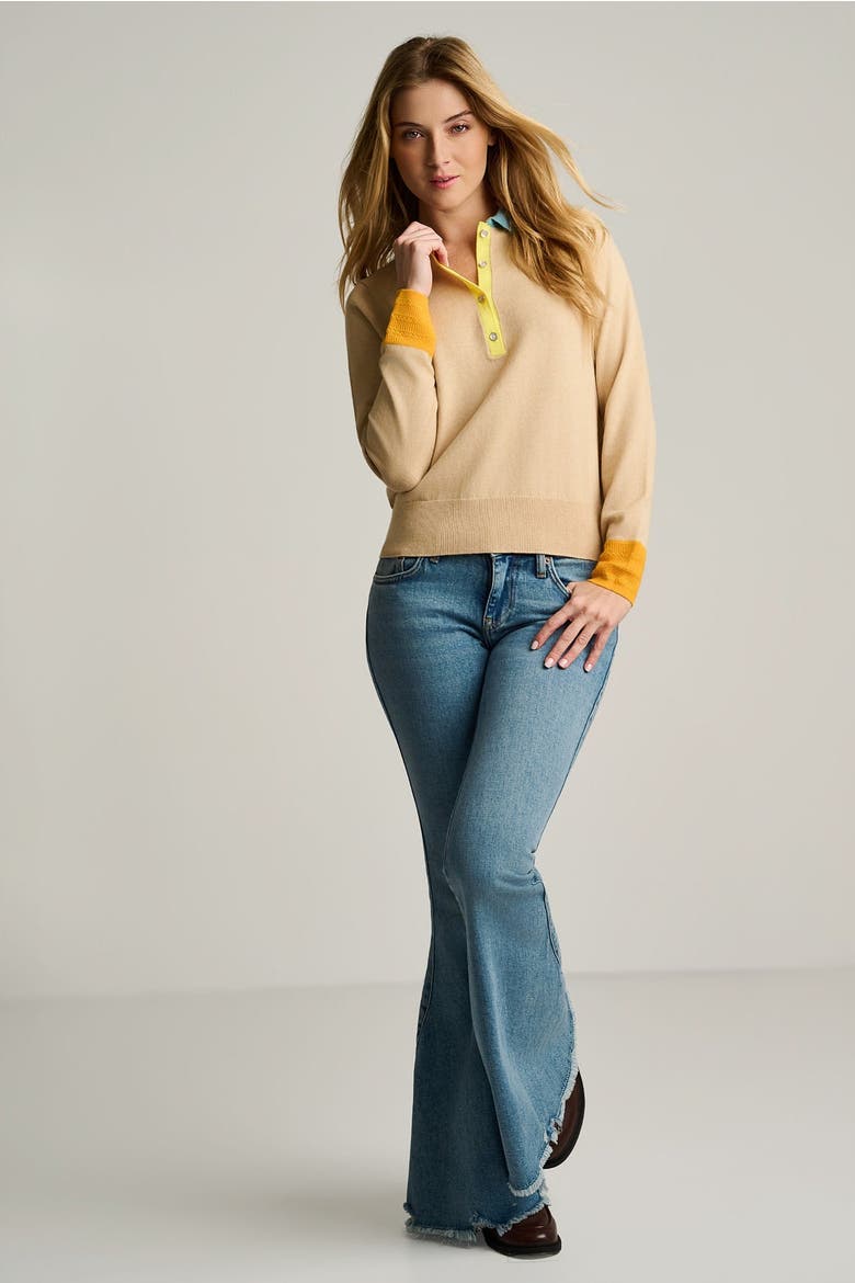 Pop Posh Cotton Cashmere Polo, Alternate, color, Sable