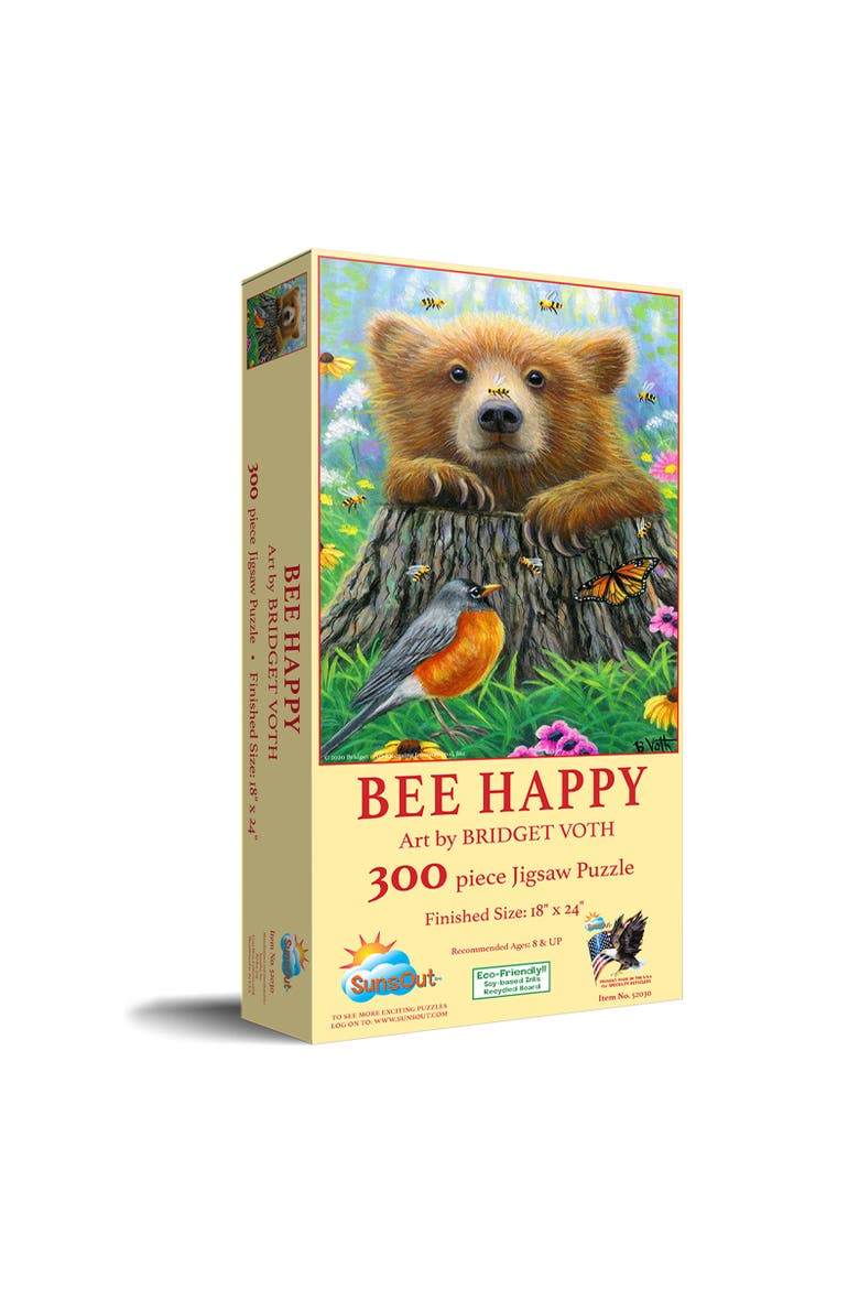 Bee Happy 300 piece Jigsaw Puzzle for Adults, Main, color, Multicolor