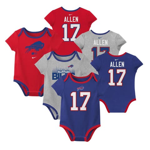 Newborn & Infant Nike Josh Allen Buffalo Bills Name & Number 3-Pack Bodysuit Set