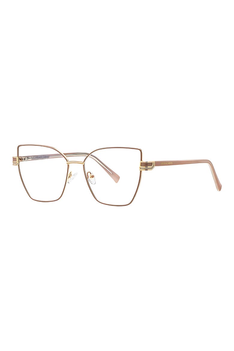 Chai 56mm Cat Eye Blue Light Blocking Glasses, Alternate, color, ROSE BEIGE / CLEAR